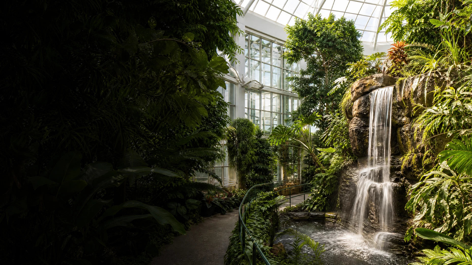 Foellinger-Freimann Botanical Conservatory — Tropical Garden Waterfall