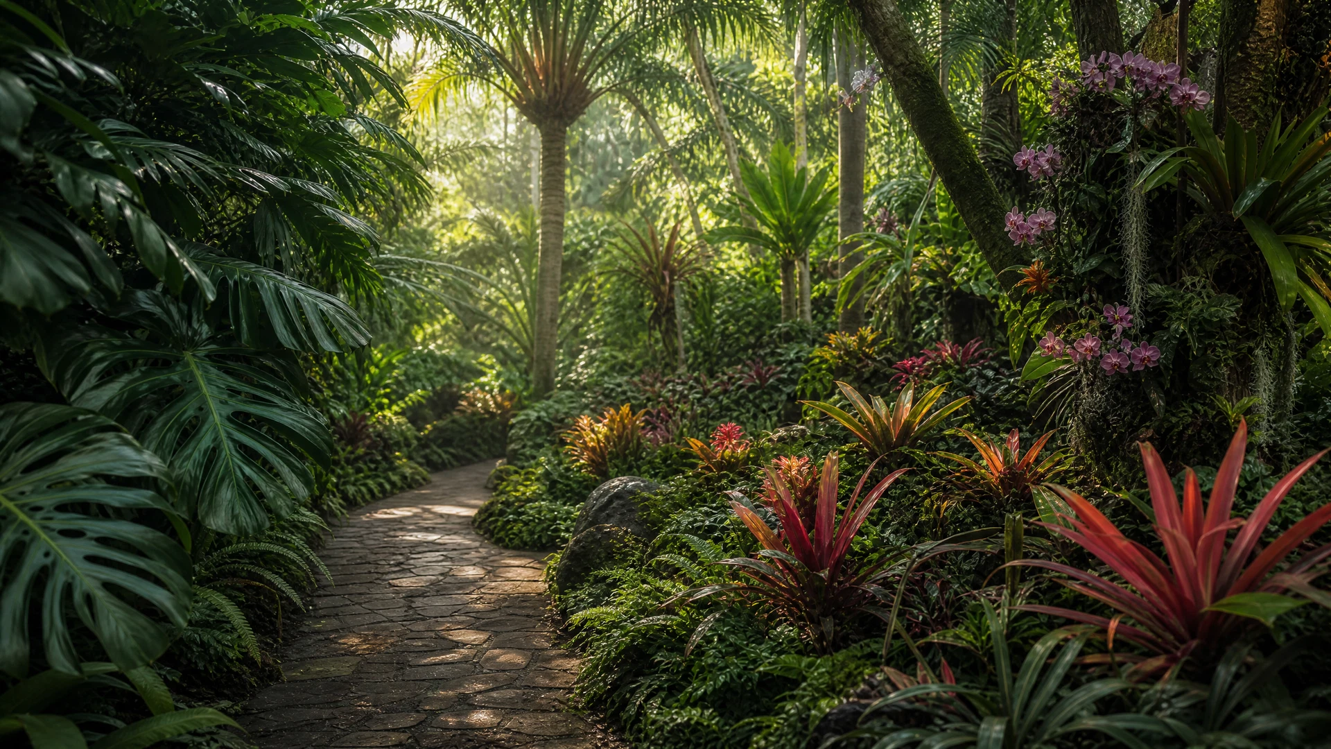 Lush tropical foliage at Fairchild